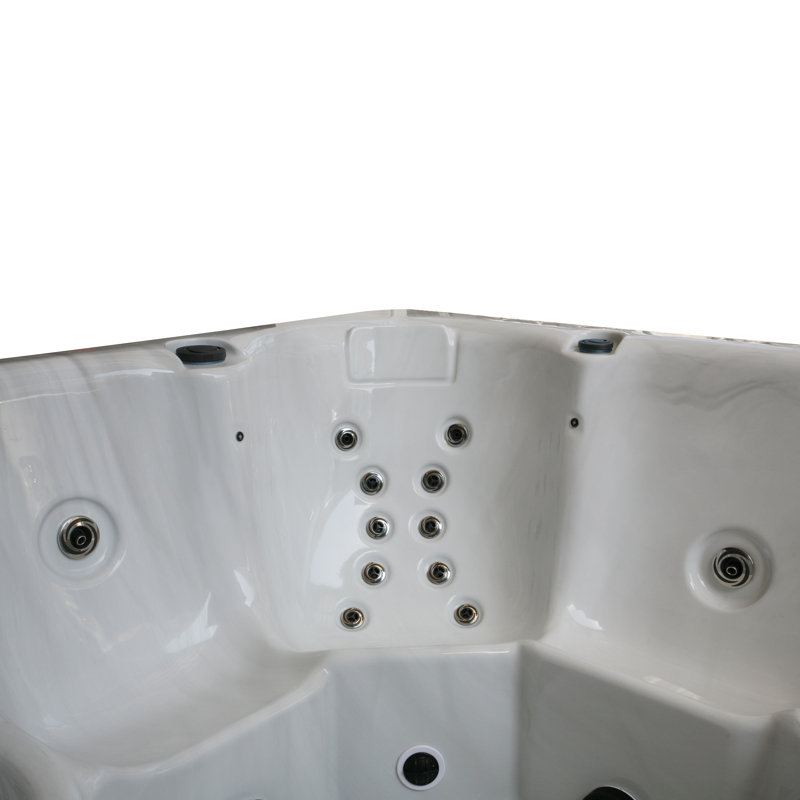 WSINC 5 Person 46 Jet Acrylic Square Hot Tub with Ozonator in Grey